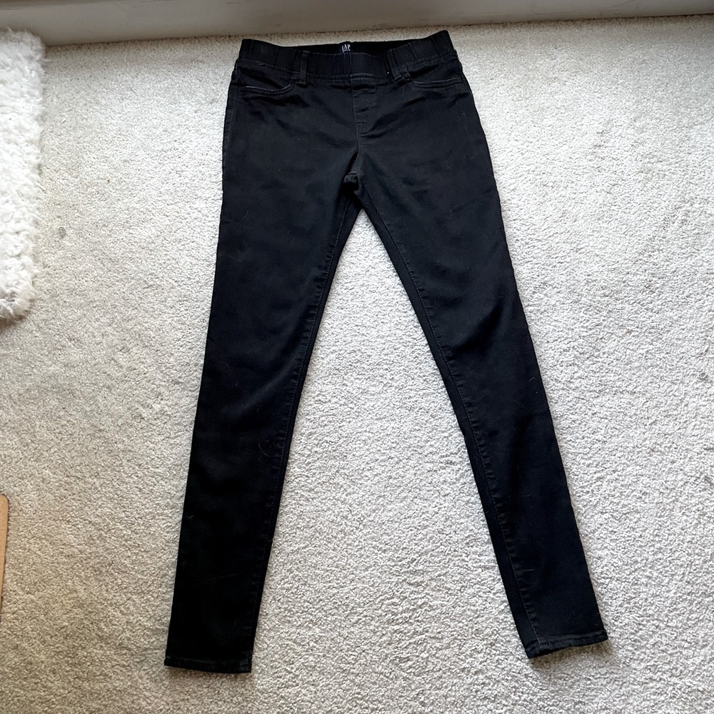 Gap Denim Girls Black Stretch Jegging Skinny Jeans, Size 16 Regular